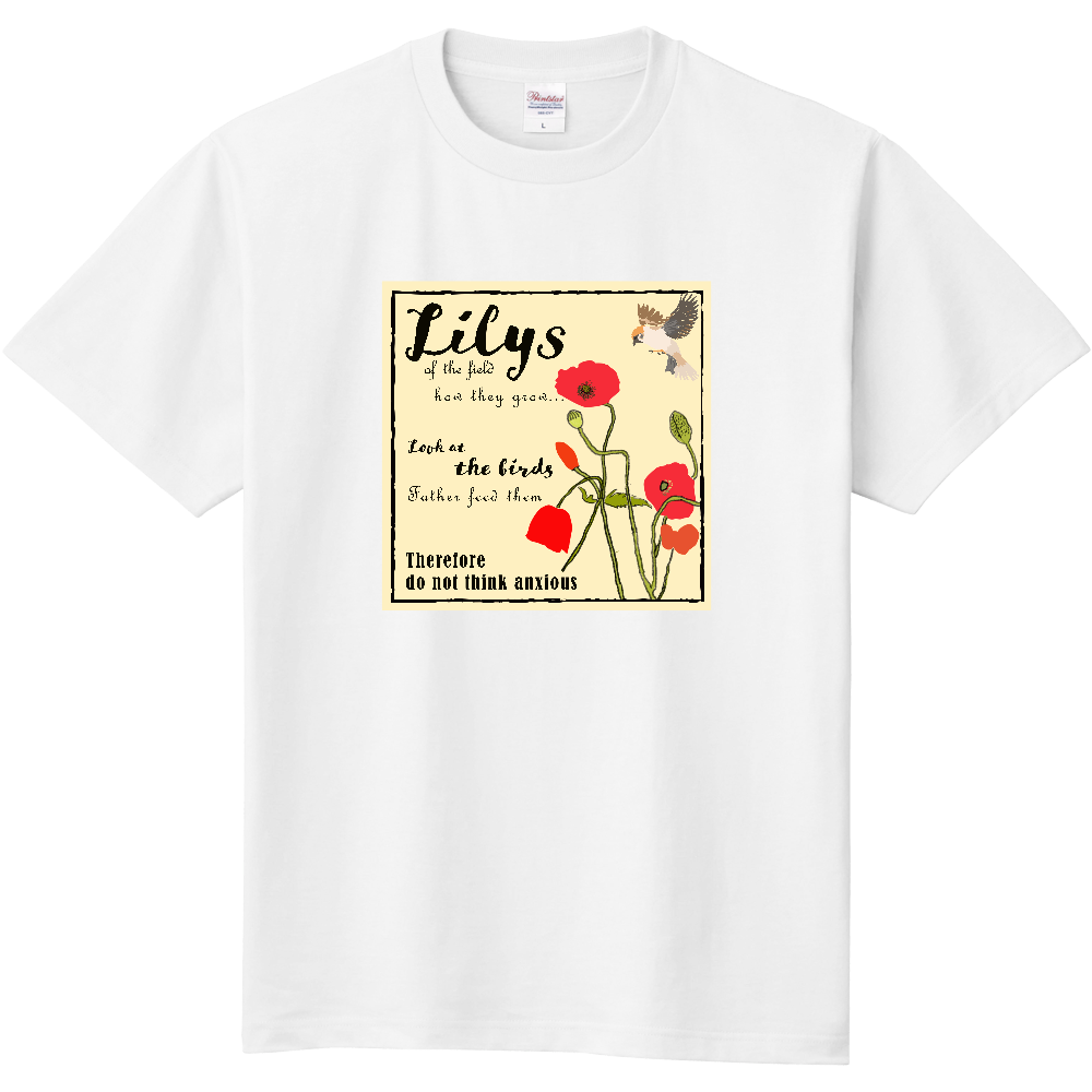 野の花を見よクリスチャンTシャツ WHITE