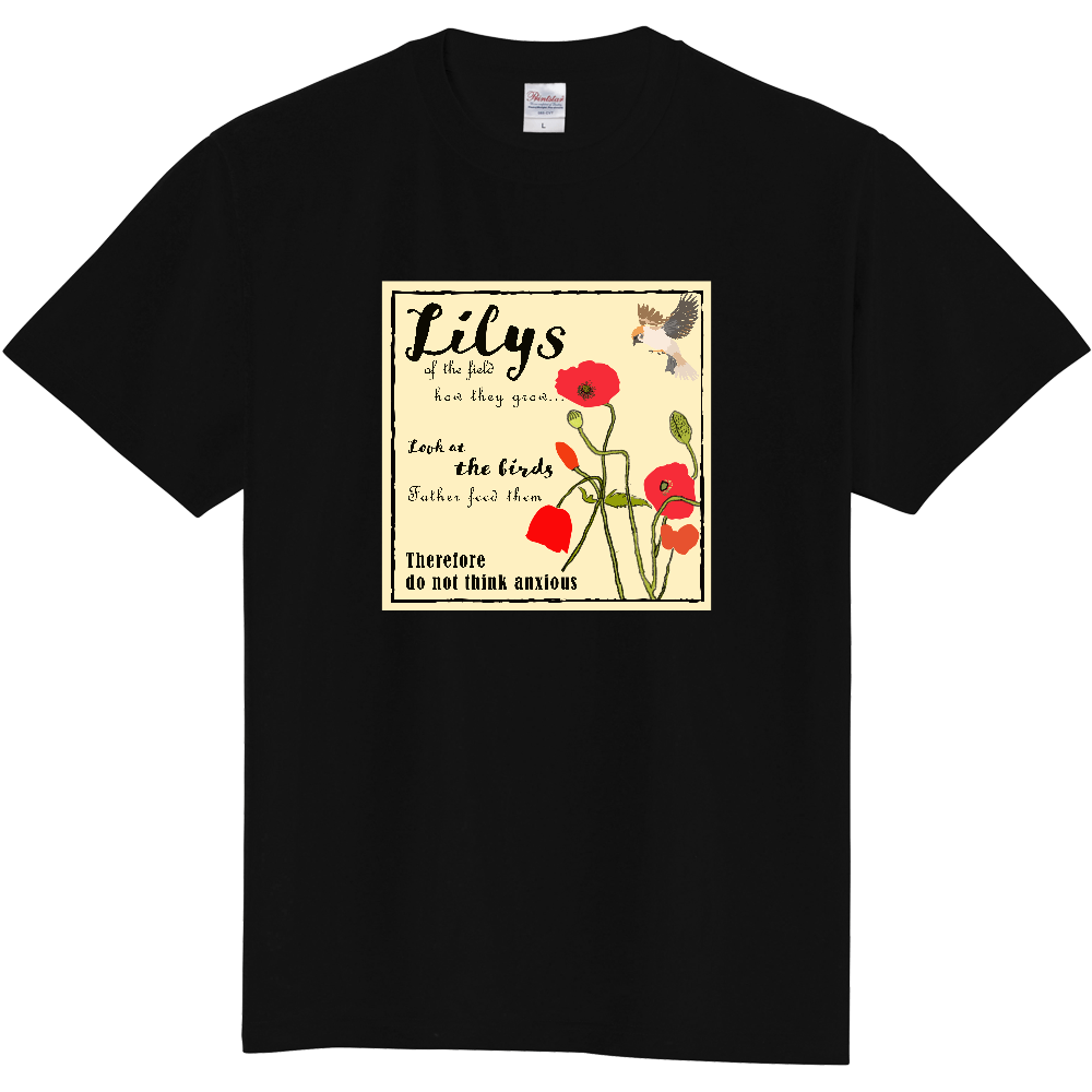 野の花を見よクリスチャンTシャツ BLACK